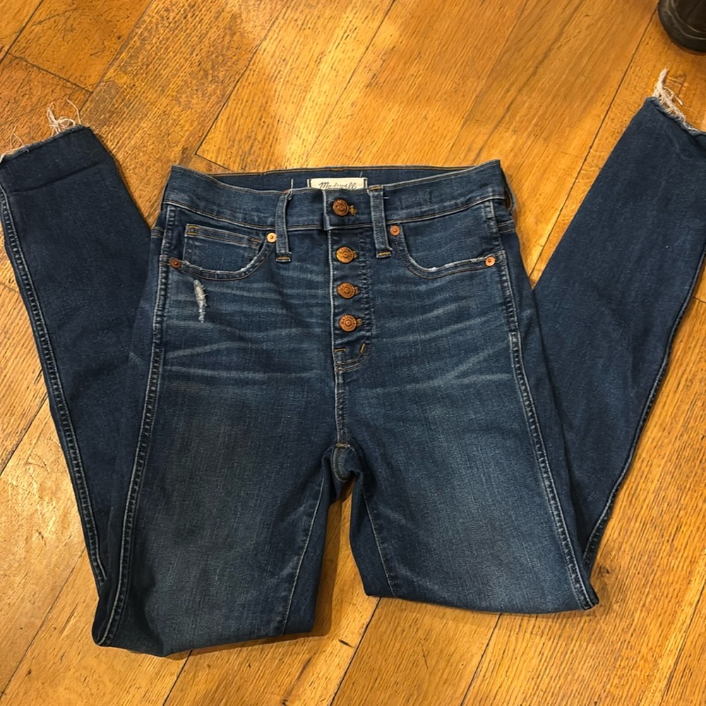 Women’s high-rise Madewell, skinny jeans, size 25